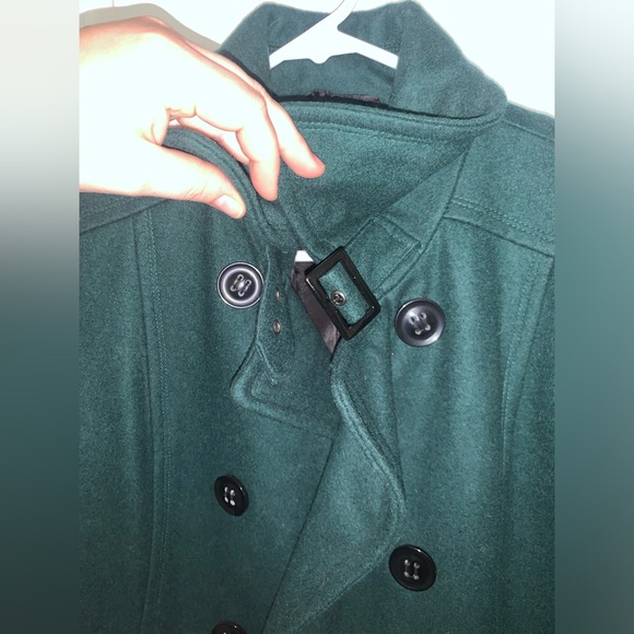 Giacca Women’s Dark Green Wool Winter Pea Coat - Medium - Picture 7 of 11